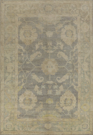 Handmade Gray Oushak Vegetable Dye Area Rug 8x11