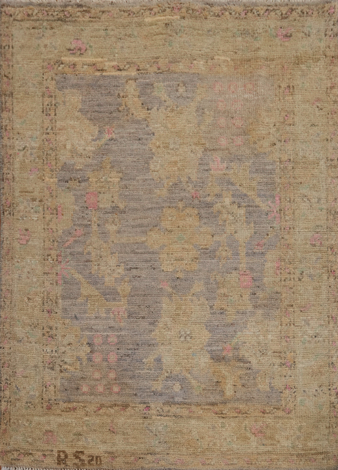 Vegetable Dye Oushak Turkish Foyer Rug 3x4