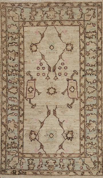 Earth Tone Wool Oushak Vegetable Dye Rug 3x5