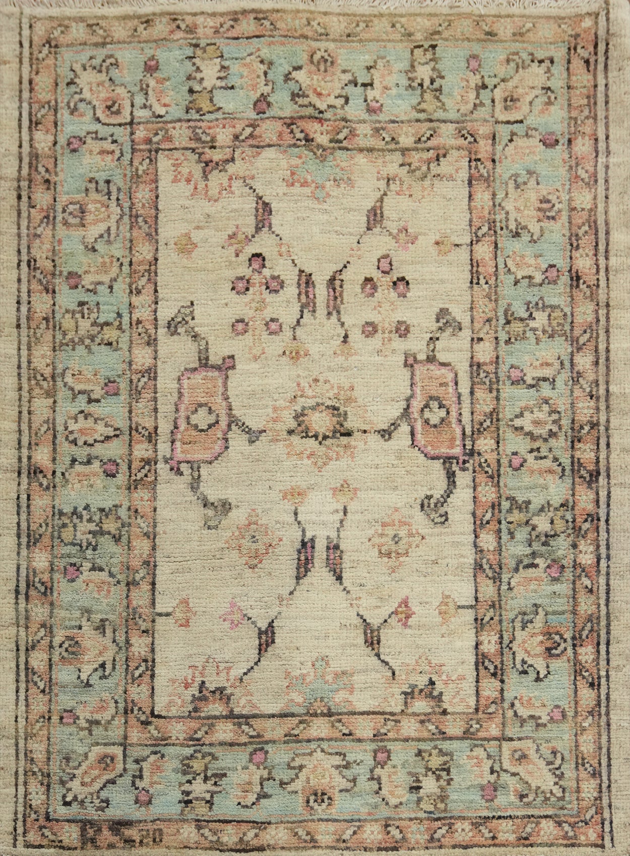 Earth Tone Wool Oushak Vegetable Dye Rug 3x4