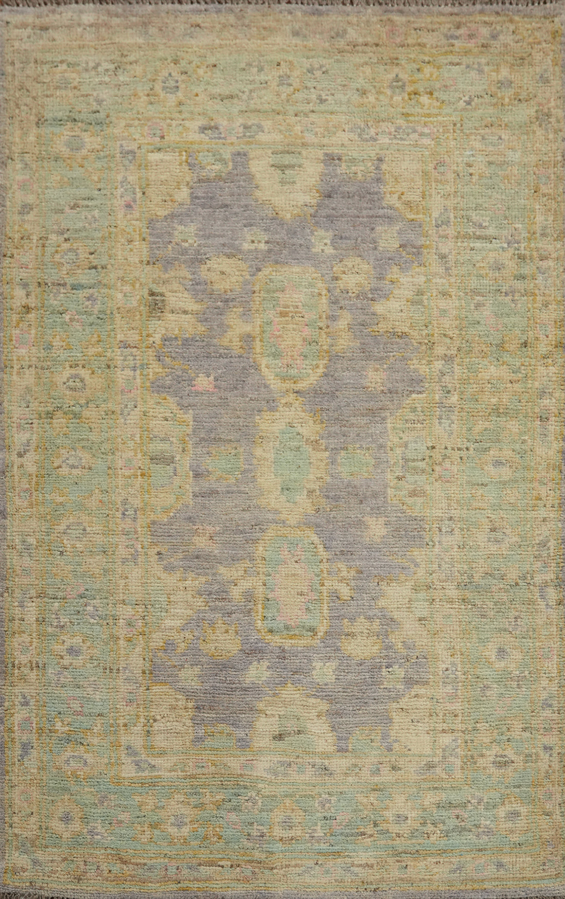 Vegetable Dye Wool Oushak Turkish Rug 3x5
