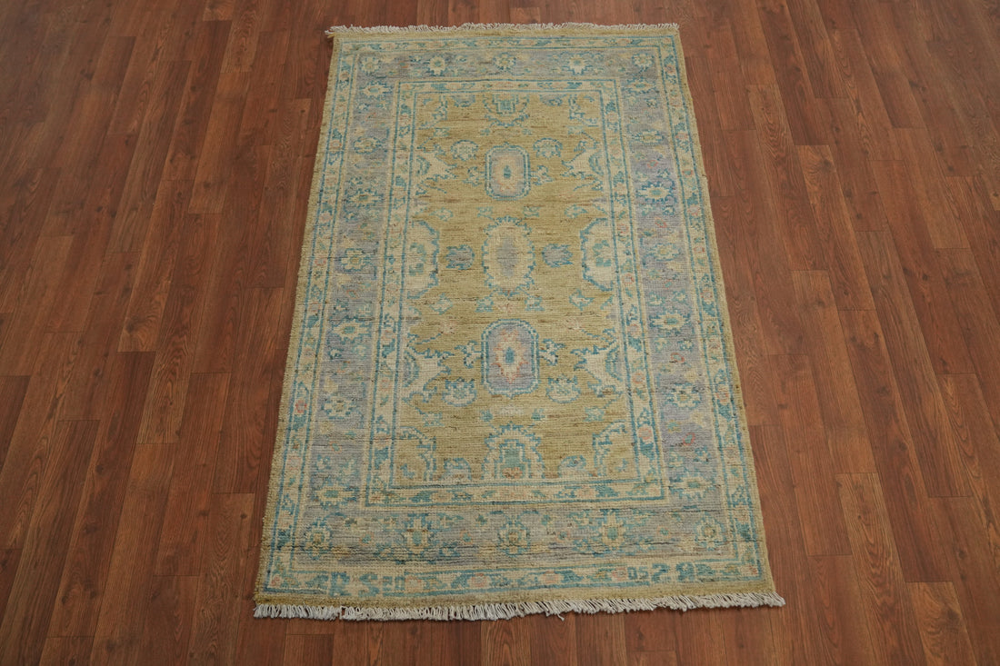 Vegetable Dye Oushak Turkish Rug 3x5