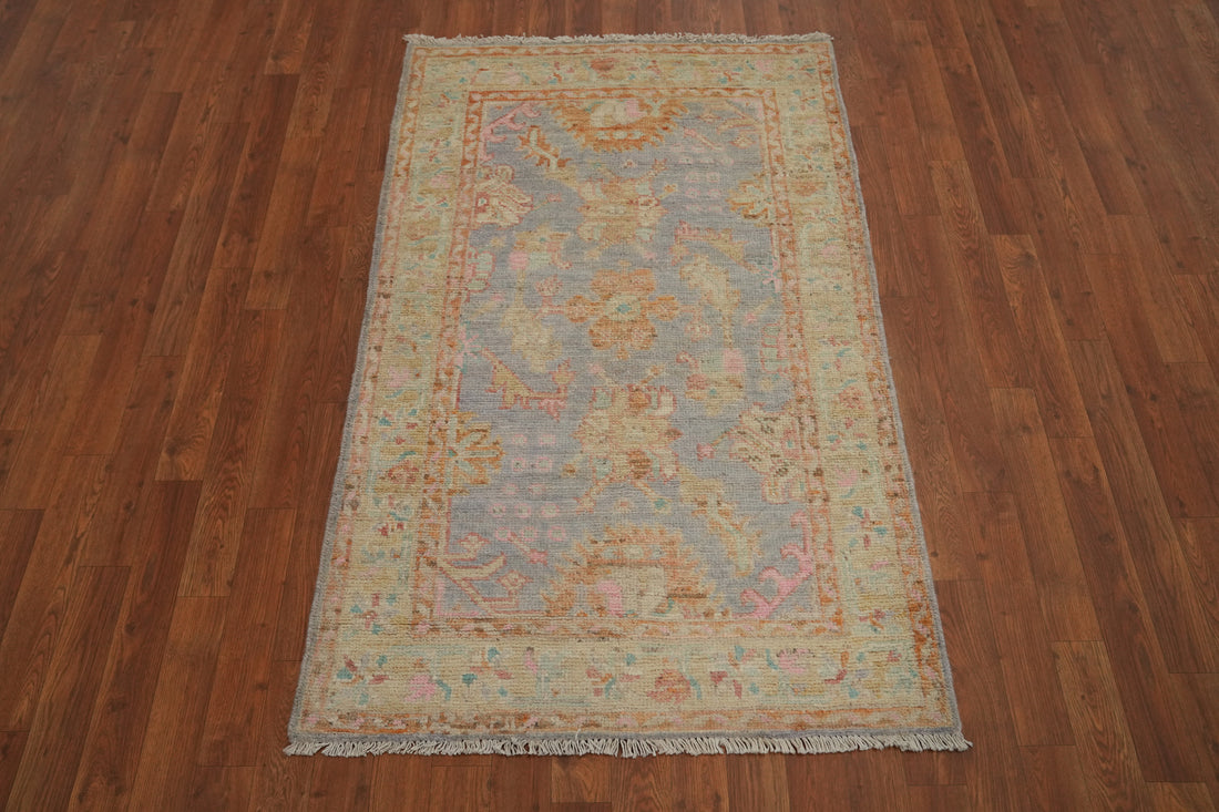 Vegetable Dye Oushak Turkish Accent Rug 3x5