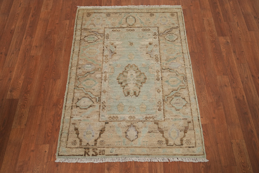 Vegetable Dye Oushak Turkish Rug 3x4
