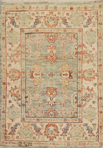 Vegetable Dye Oushak Turkish Rug 3x4