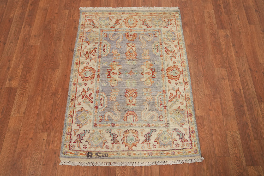 Vegetable Dye Oushak Turkish Rug 3x4