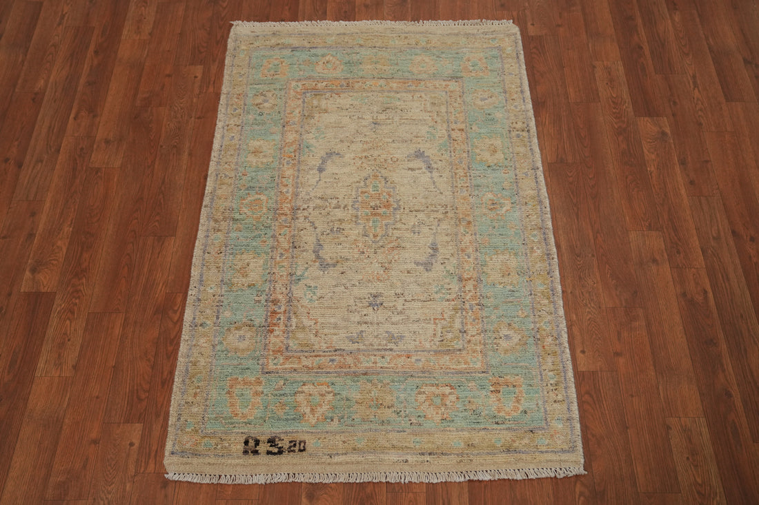 Vegetable Dye Oushak Turkish Rug 3x4