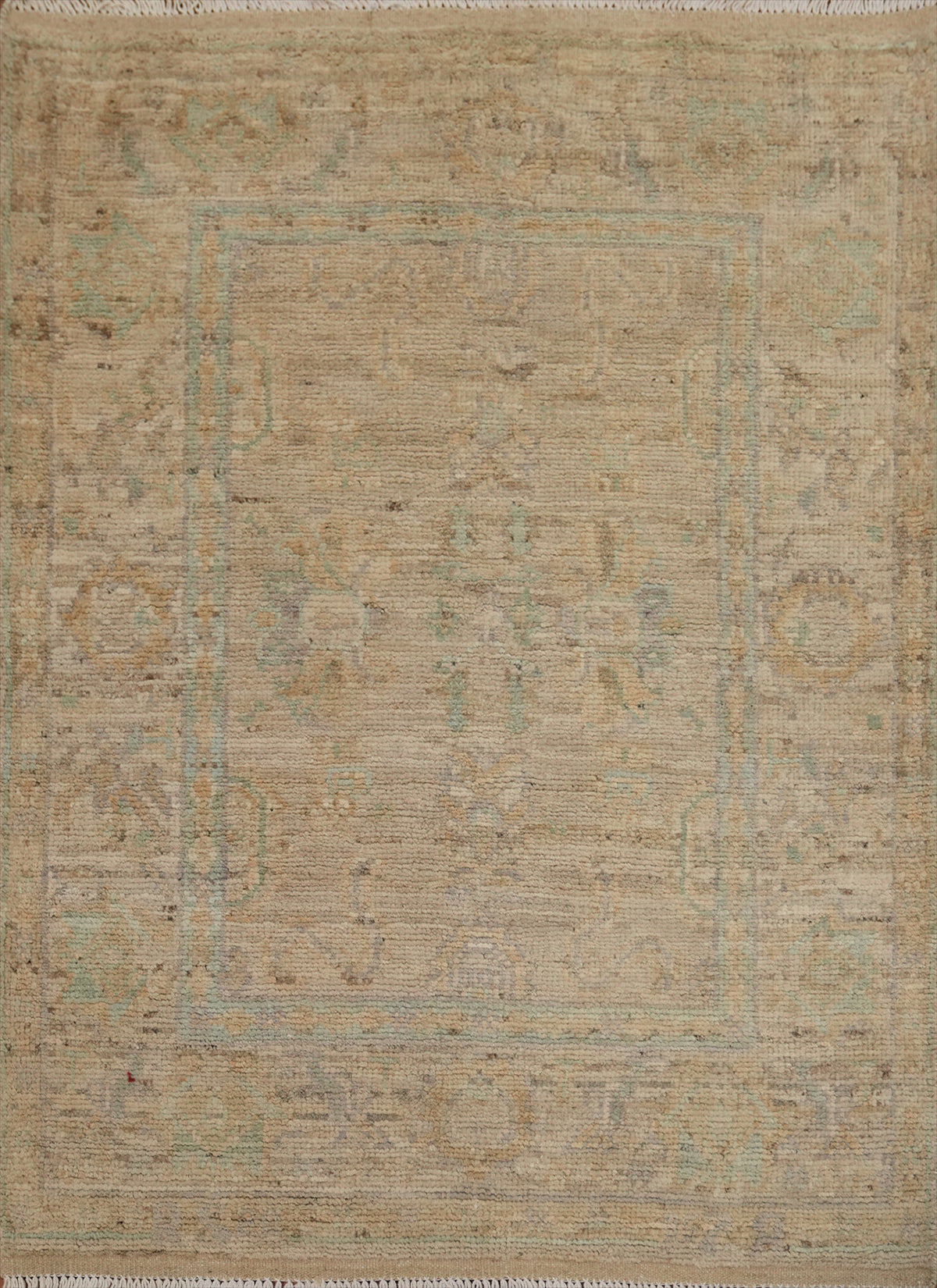 Vegetable Dye Wool Oushak Turkish Accent Rug 3x4
