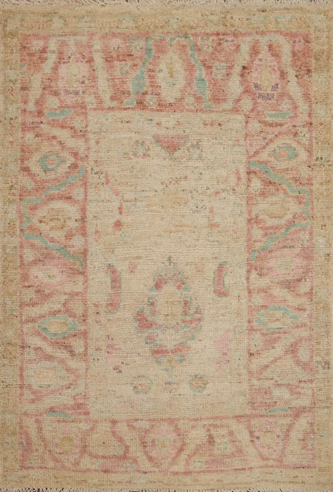 Earth Tone Wool Oushak Vegetable Dye Rug 3x4