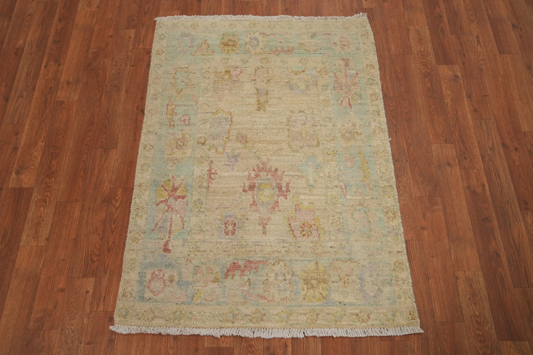 Vegetable Dye Oushak Turkish Accent Rug 3x4