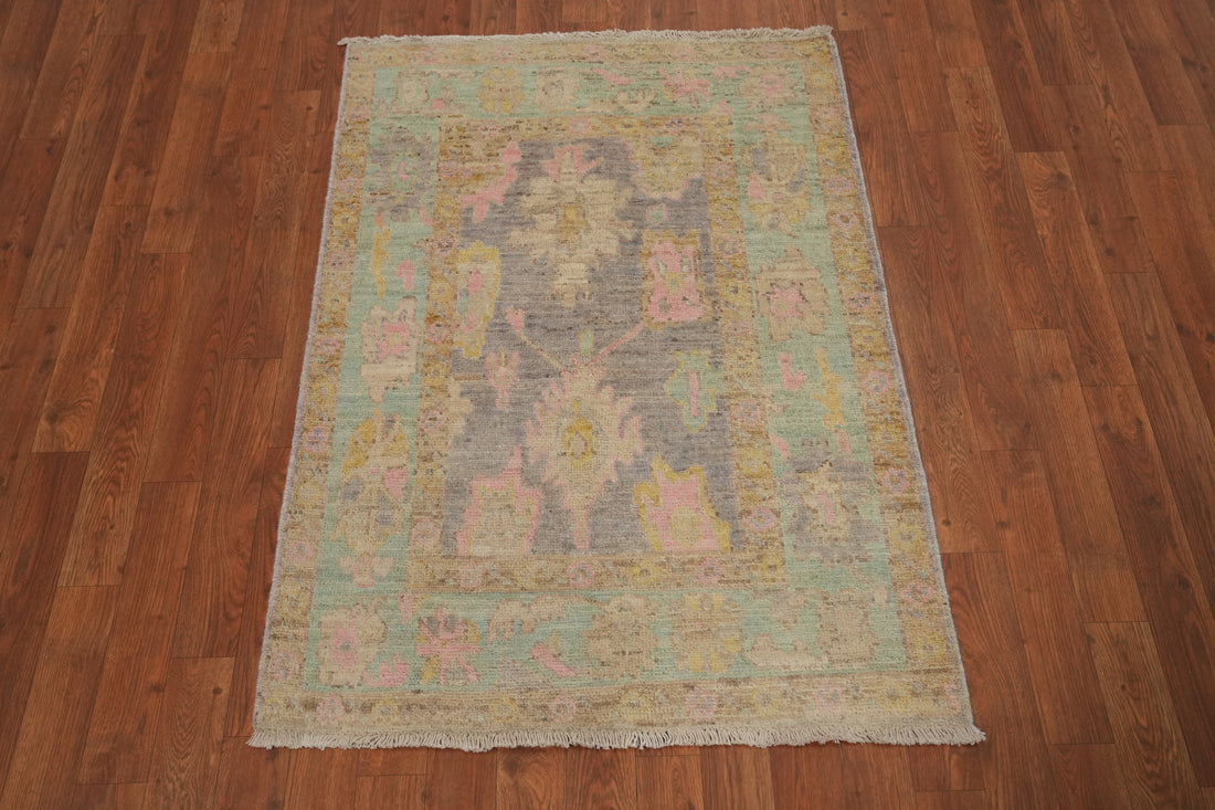 Vegetable Dye Oushak Turkish Accent Rug 3x4