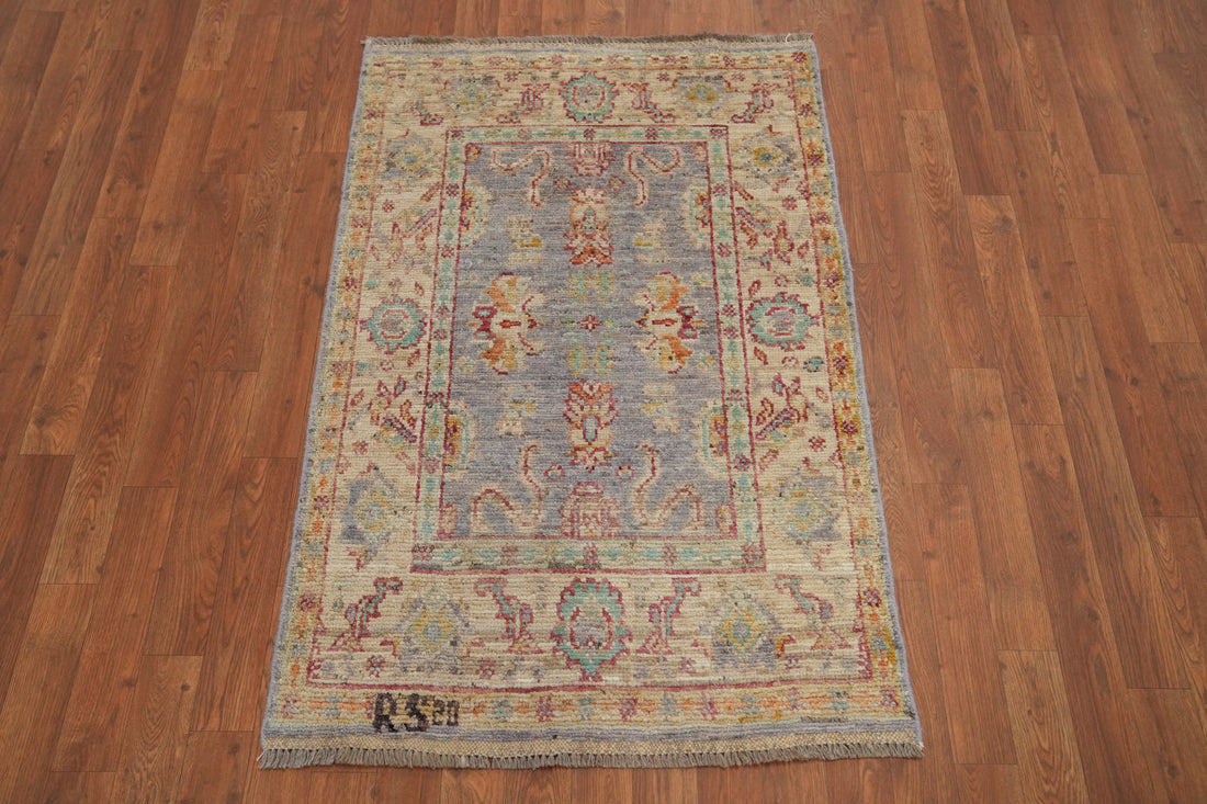Vegetable Dye Oushak Turkish Accent Rug 3x4