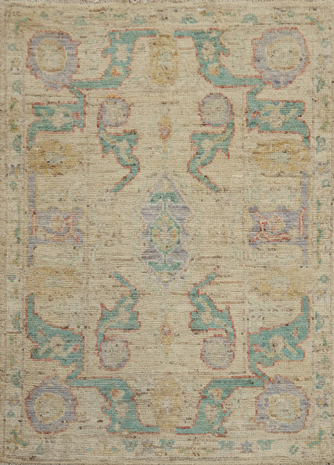 Earth Tone Wool Oushak Vegetable Dye Rug 3x4