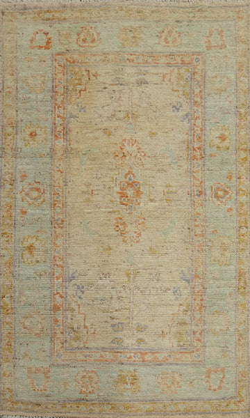 Vegetable Dye Oushak Turkish Accent Rug 3x5