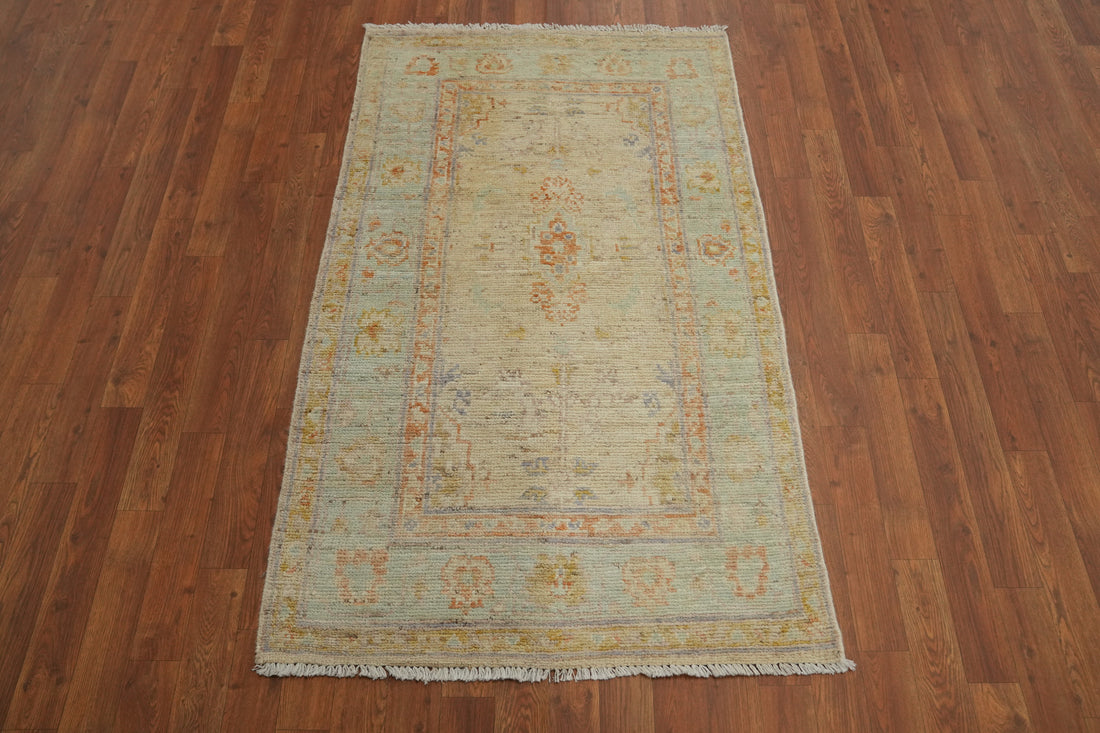 Vegetable Dye Oushak Turkish Accent Rug 3x5