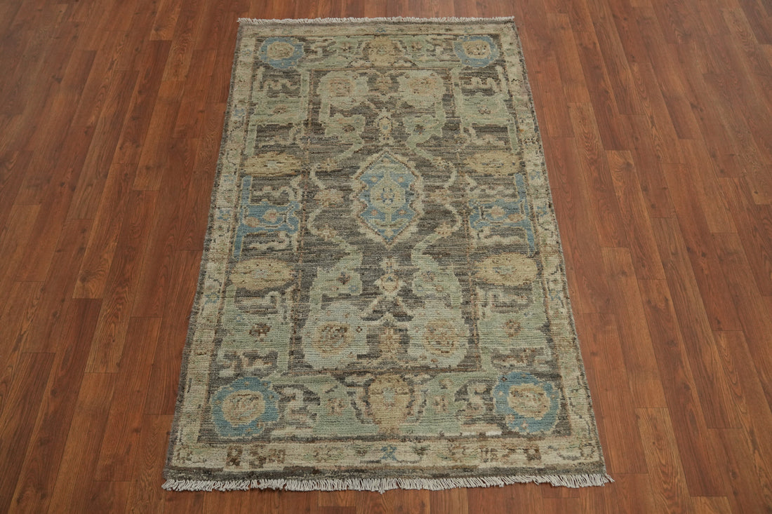 Vegetable Dye Oushak Turkish Foyer Rug 3x5