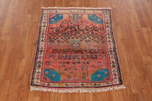 Vintage Geometric Hamedan Persian Rug 2x3