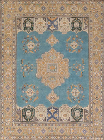 Blue Geometric Tabriz Persian Area Rug 9x12