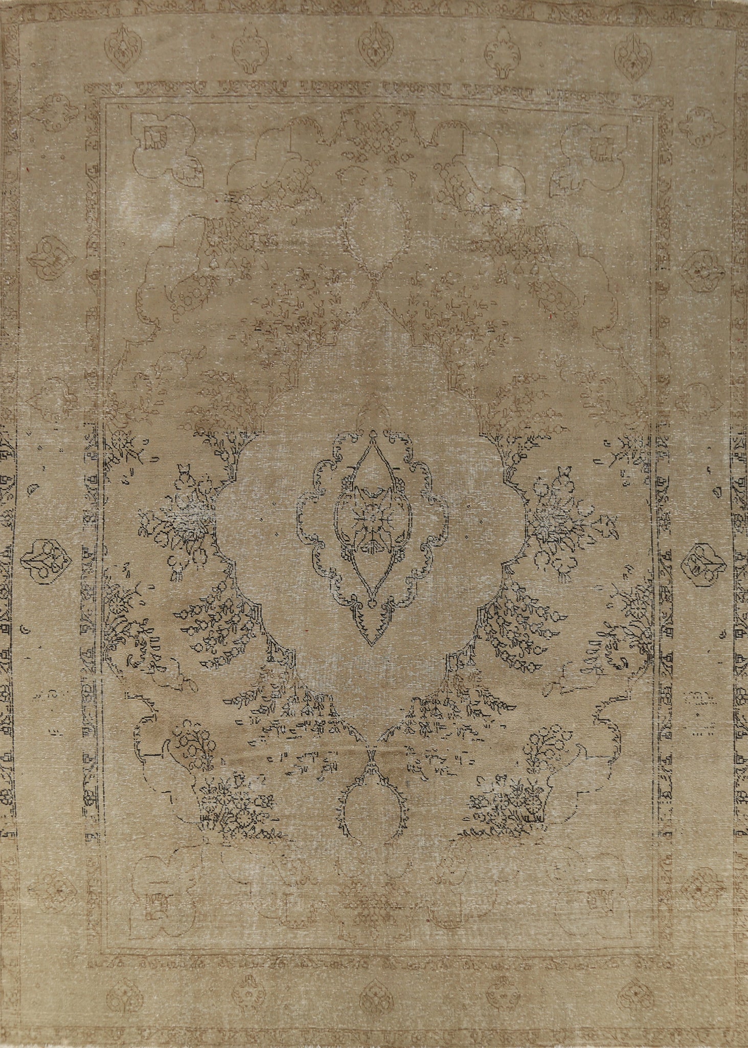 Distressed Wool Tabriz Persian Area Rug 10x13