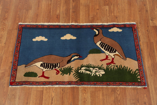 Animals Pictorial Kashmar Persian Rug 2x3