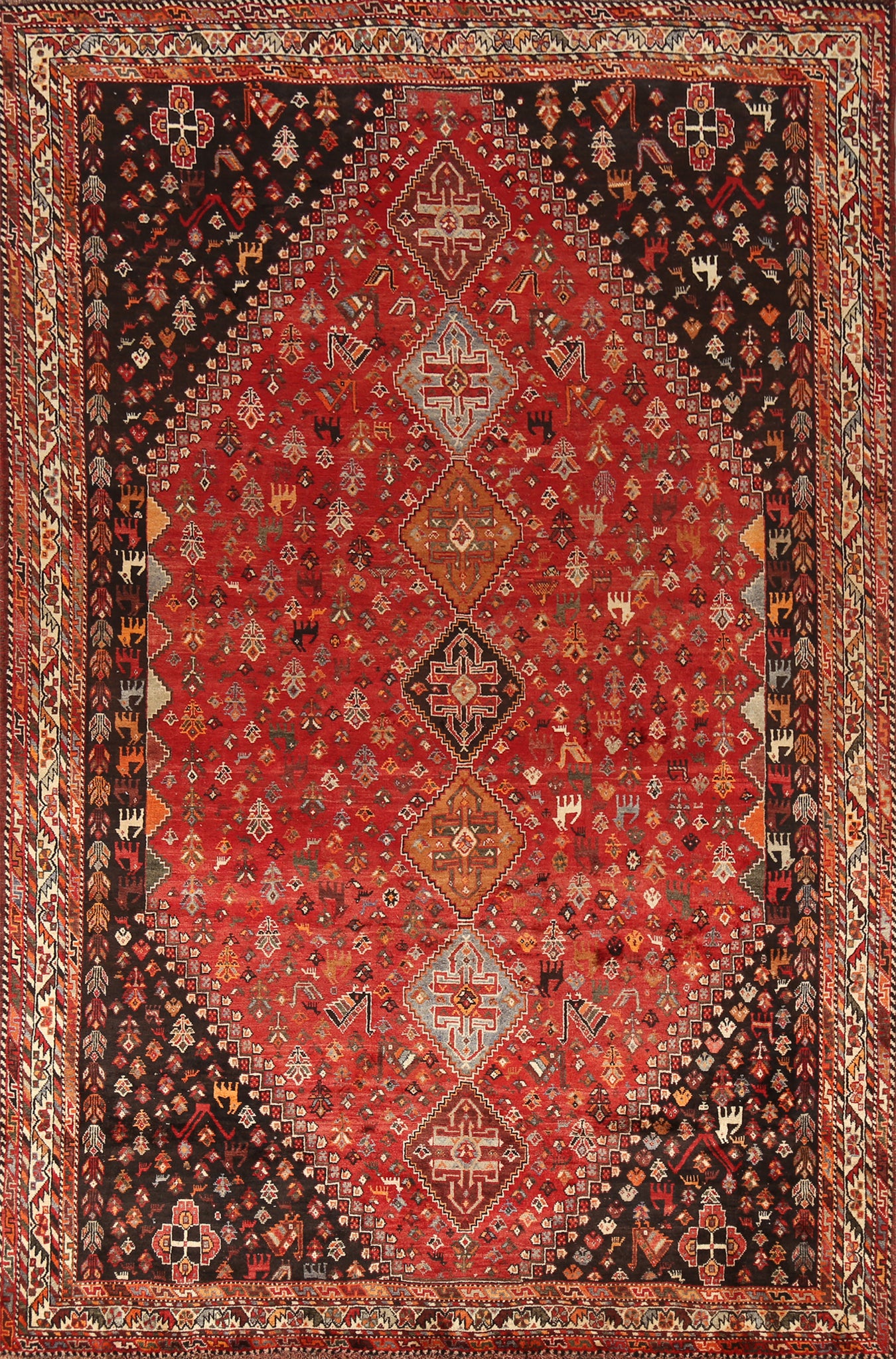 Vegetable Dye Shiraz Persian Area Rug 7x11