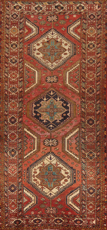 Vintage Wool Geometric Bakhtiari Persian Area Rug 5x11