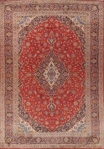 Traditional Red Kashan Persian Large Rug 10x14