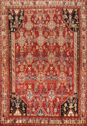 Handmade Wool Shiraz Persian Area Rug 6x9