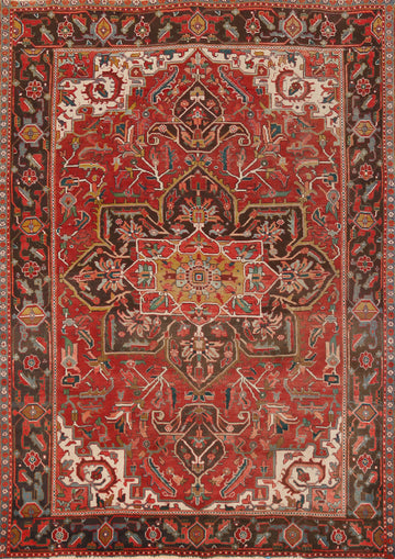 Handmade Wool Heriz Persian Area Rug 7x10