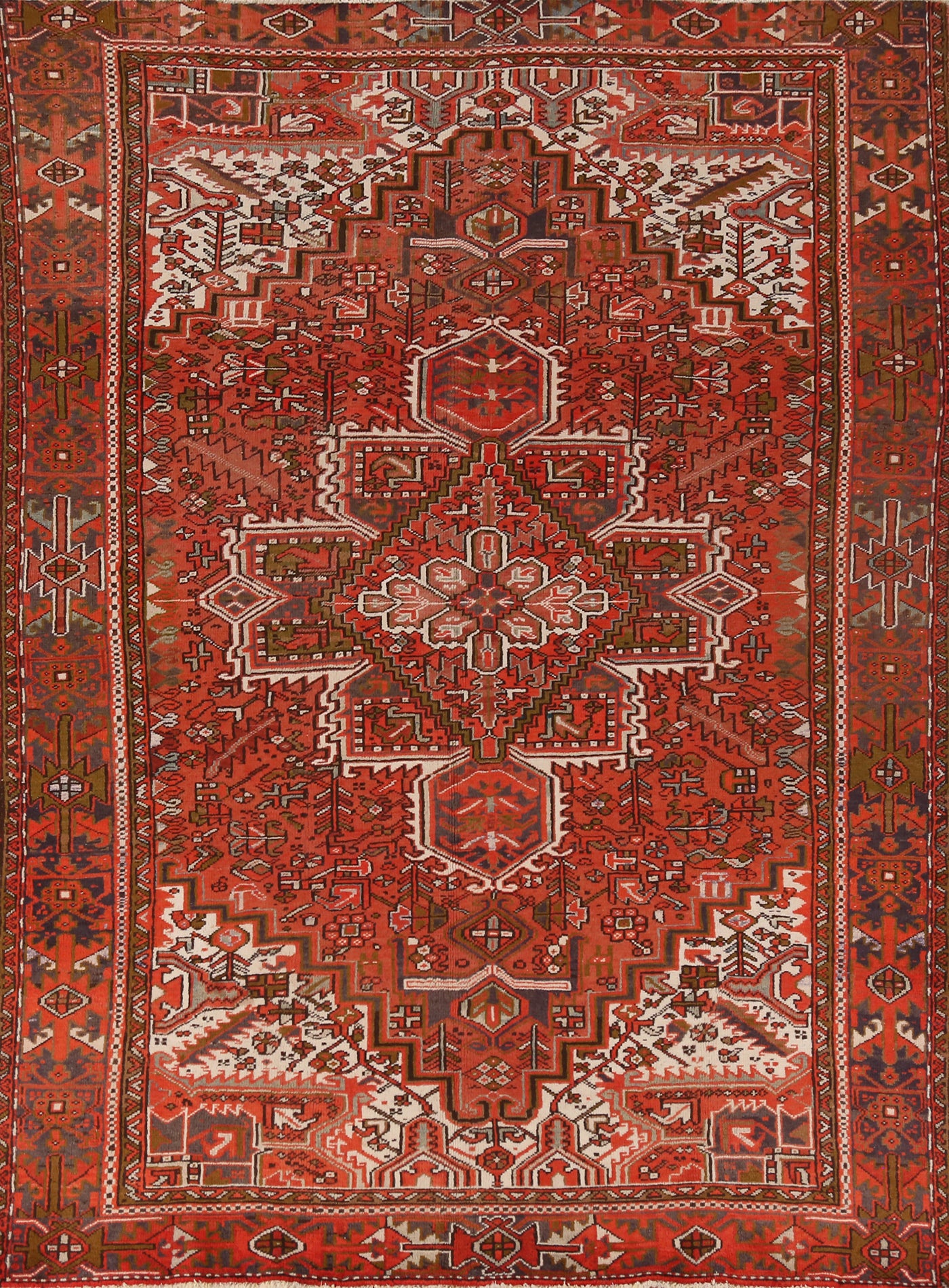 Handmade Wool Heriz Persian Area Rug 8x10