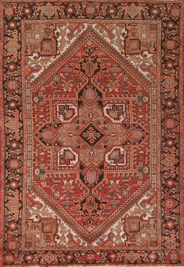 Geometric Wool Heriz Persian Area Rug 6x9