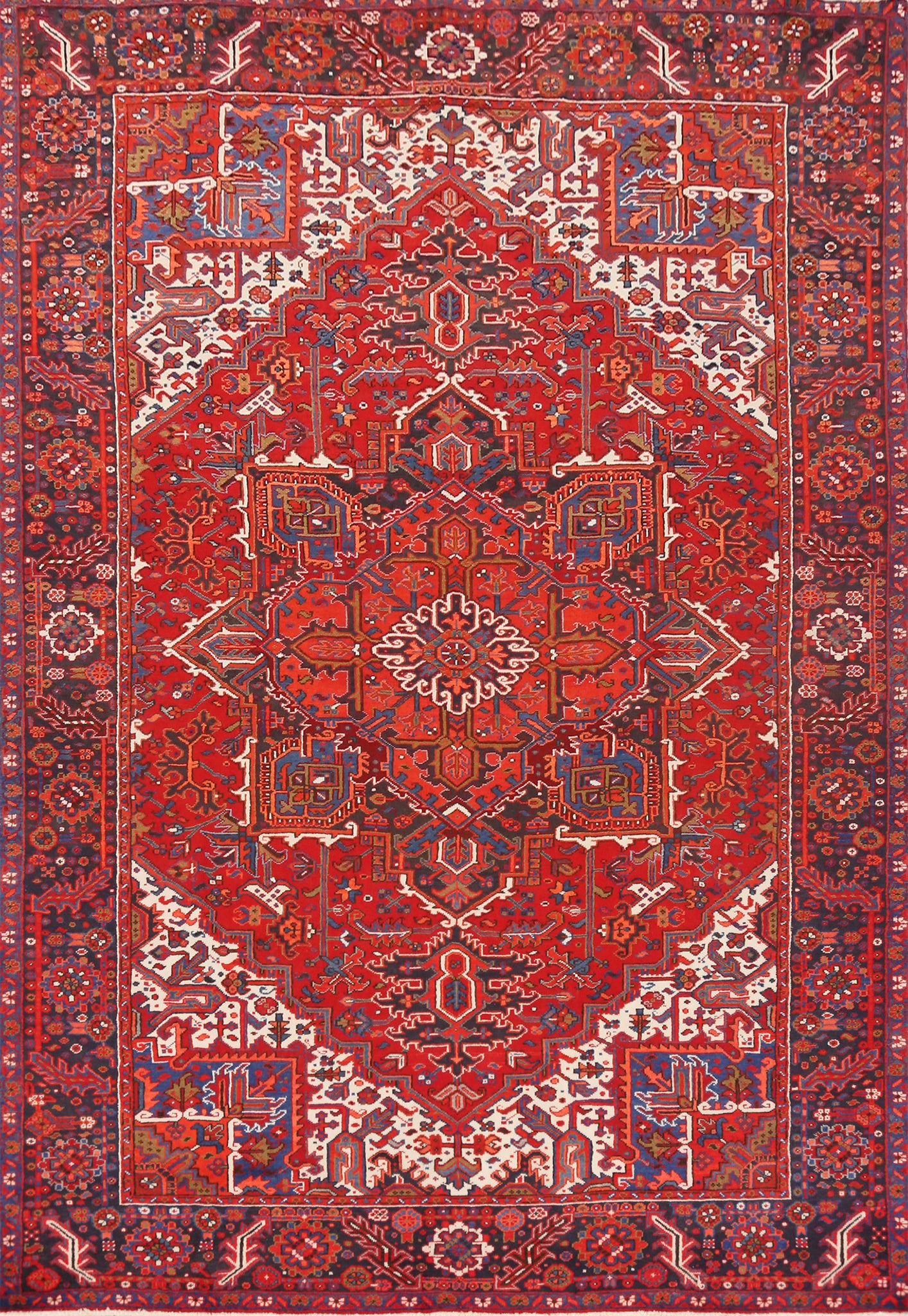 Vintage Wool Heriz Persian Area Rug 8x11