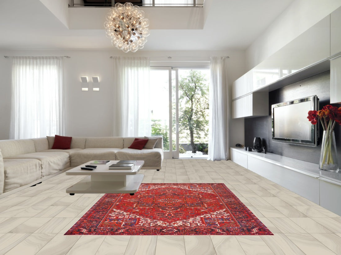 Vintage Wool Heriz Persian Area Rug 8x11