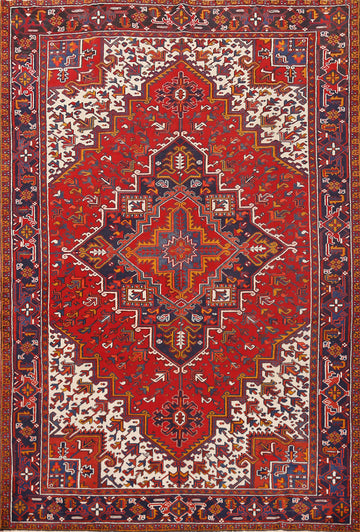 Geometric Wool Heriz Persian Area Rug 8x11