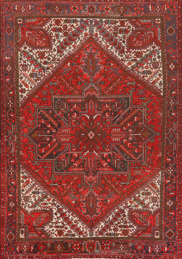 Geometric Wool Heriz Persian Area Rug 8x11