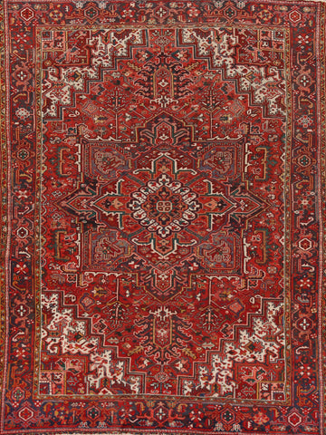 Geometric Red Heriz Persian Area Rug 9x12