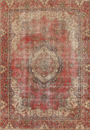 Antique Wool Tabriz Persian Area Rug 9x13