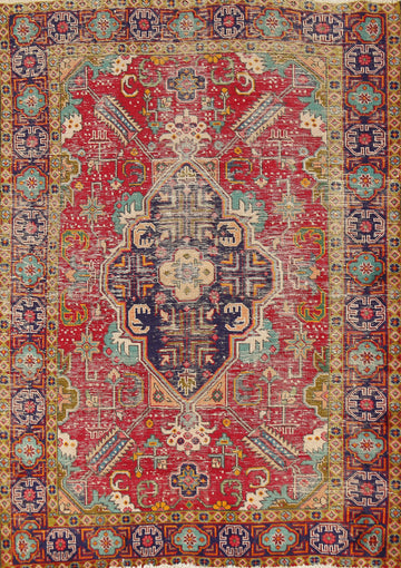 Vintage Wool Tabriz Persian Rug 5x6