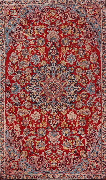 Traditional Red Floral Najafabad Persian Area Rug 5x9