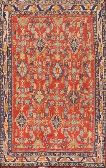 Orange Wool Kashkoli Persian Area Rug 5x8