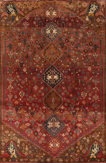 Tribal Wool Shiraz Persian Area Rug 6x9