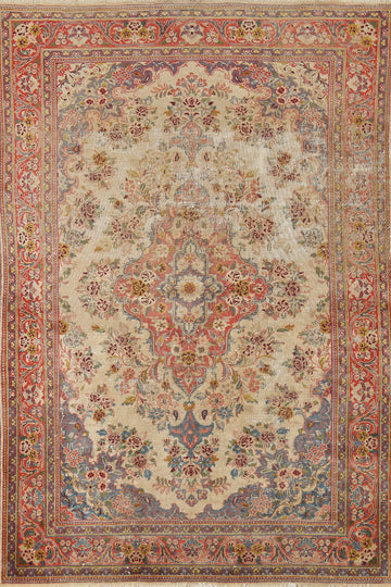 Antique Floral Shahbaft Persian Rug 4x7