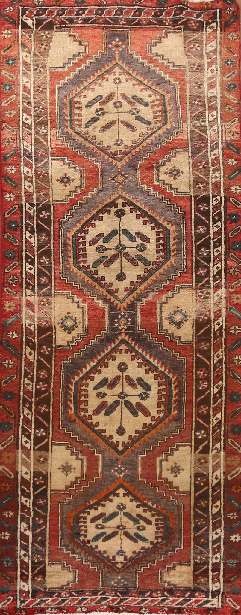 Vintage Wool Ardebil Persian Runner Rug 3x11
