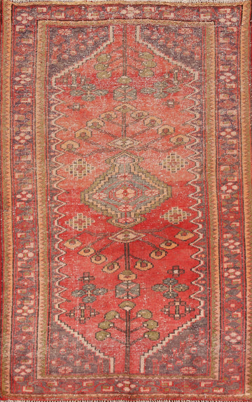 Geometric Wool Hamedan Persian Rug 4x6