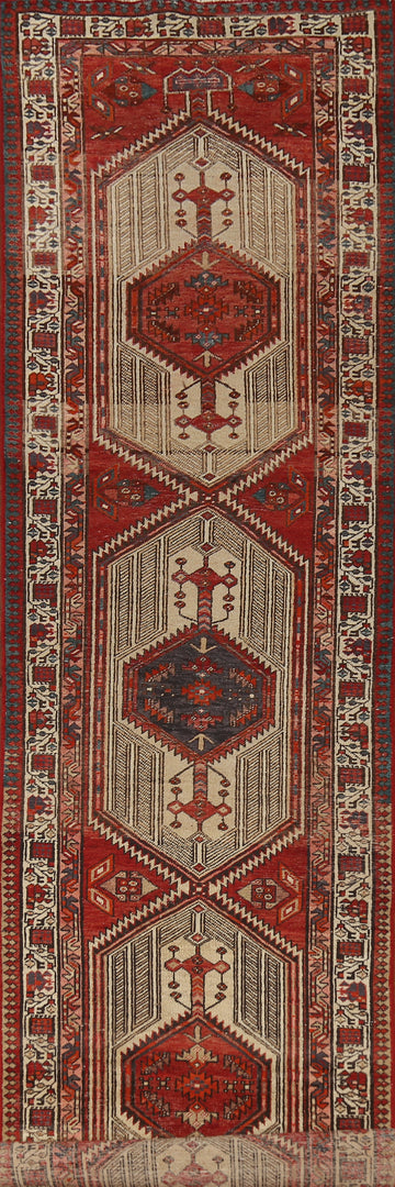 Vintage Wool Ardebil Persian Runner Rug 3x15