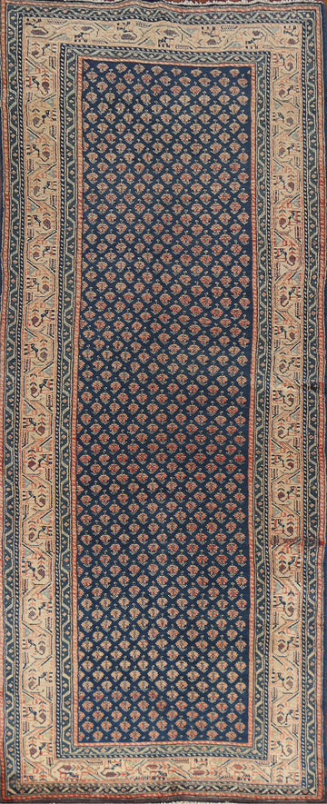 Blue Geometric Botemir Persian Runner Rug 3x10