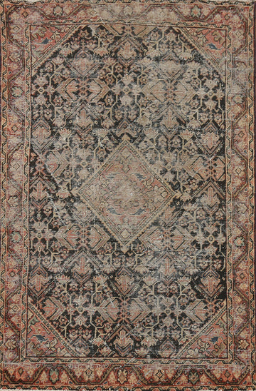 Antique Geometric Mahal Persian Rug 4x7