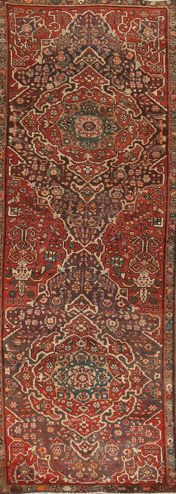 Vintage Wool Ardebil Persian Runner Rug 3x11