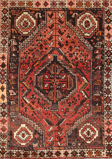 Tribal Geometric Shiraz Persian Rug 4x5