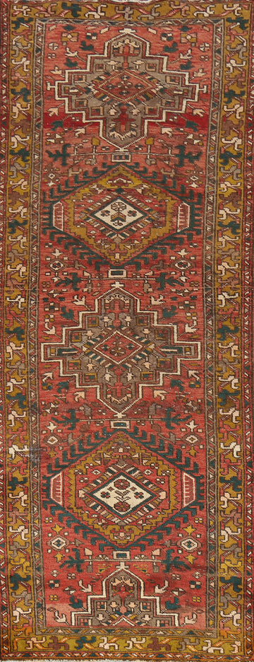 Vintage Wool Heriz Persian Runner Rug 3x10